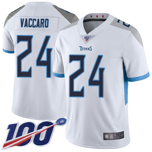 Tennessee Titans Limited White Men Kenny Vaccaro Road Jersey NFL Football 24 100th Season Vapor Untouchable